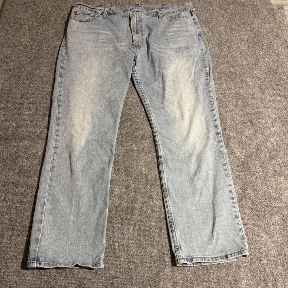 Levi’s 511 Denim Jeans Mens 42x32 Blue Straight Whiskers Red Tab 5 Pocket